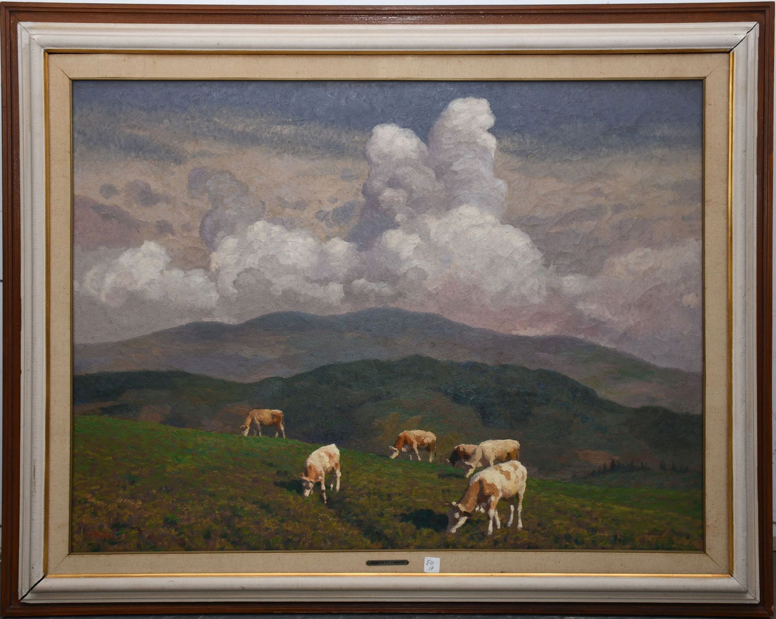 Alberto Zardo (ITALIAN, 1876–1959) Large oil on canvas, Pastoral Landscape. Signed lower left, (1 of 5)
