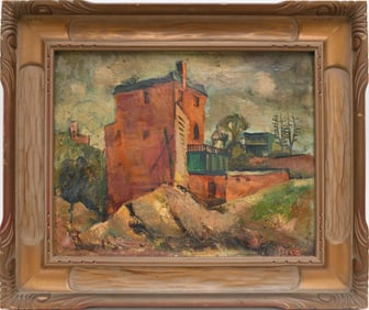 Nicolai S. (Nicola) Cikovsky (NY/Rus. 1894 Belorussia - 1984 US) Oil on Canvas, Landscape with large