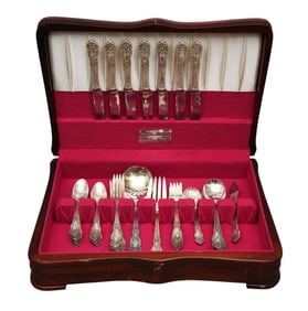 Reed & Barton Sterling Silver Flatware Set, Amaryllis Pattern 1901, incl; 6 Knives (9 1/4"L), 6