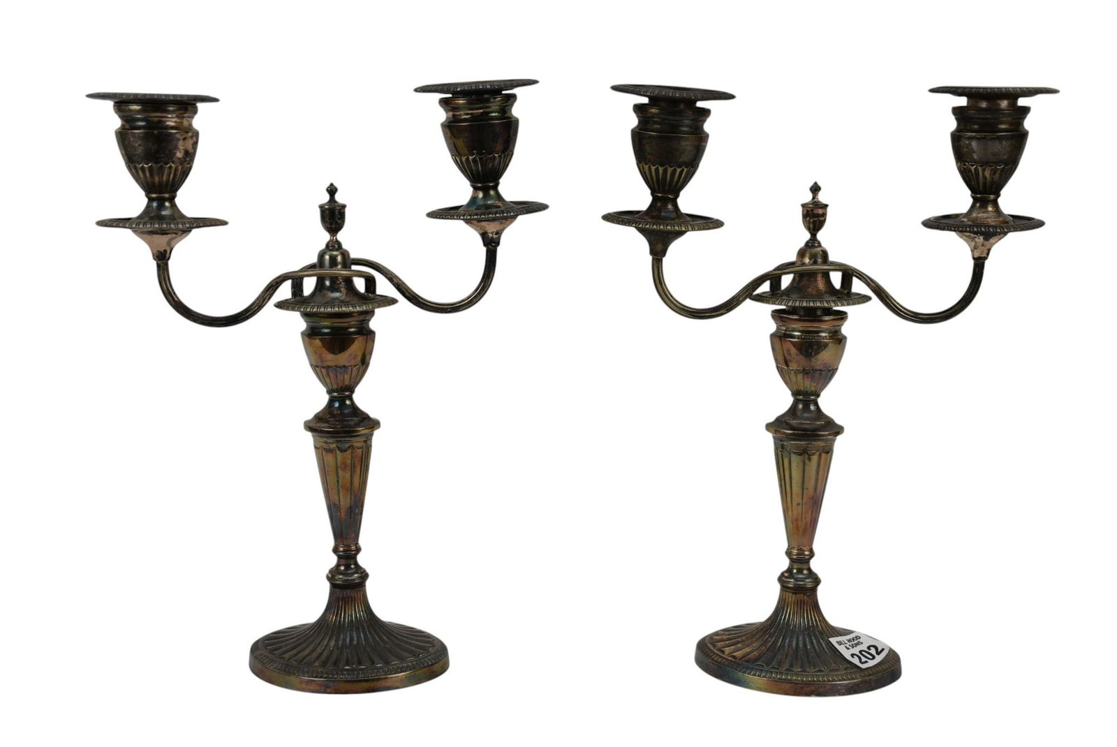 Tiffany Silver Soldered Candelabra set, 13" x 9": Tiffany Silver Soldered Candelabra set, 13" x 9"