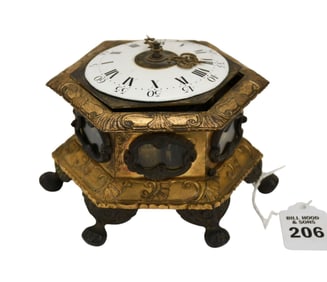 A Rare Johann Gottfried Kriedel Horizontal Table Clock, C. 1750 - German, circa mid-18th century. A