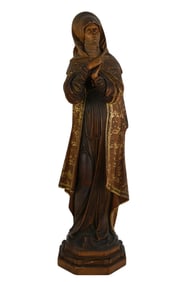 A German Carved Sculpture of the "Nuremberg Madonna" - German, c. 19th century. A finely carved wood