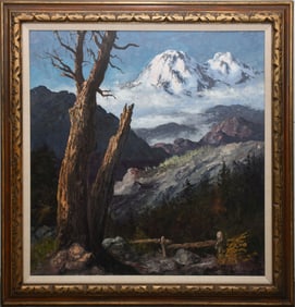 Segundo Huertas (Argentina 1923-2010) Mountain View, oil on canvas, 36 x 36 inches overall frame