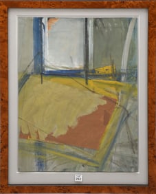 Richard Carlyon (American 1930 - 2006) Modern Abstract- Mixed media and collage on paper 24 x 18