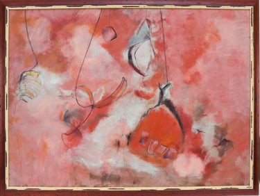 DOROTHY BROWN (American 20th Century) Modern Abstract "Chocin # 2" Casein and wax on board, has Art