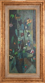 Antonio Joseph (Haitian, 1921-2016) Oil on Masonite, Modern Surreal Still Life Painting. signed