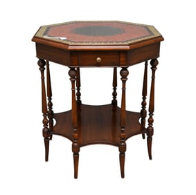 Maitland Smith Octagon End Table. With drawer and 2 beverage pull out shelfs. 31" h x 30" W