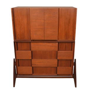 Jorgen Clausen Danish Teak Chest on Chest, 47 wide x 19 deep x 57 tall- Inches.: Jorgen Clausen Danish Teak Chest on Chest, 47 wide x 19 deep x 57 tall- Inches.