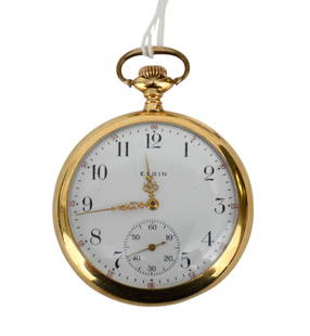14K Yellow Gold Elgin Pocket Watch. Serial # 16112371 working 46mm wt. 51 grams: 14K Yellow Gold Elgin Pocket Watch. Serial # 16112371 working 46mm wt. 51 grams
