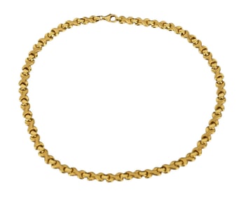 18K Yellow Gold Necklace. Wt. 17.2 grams 16.5"
