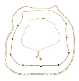 3 - 14K Yellow Gold Necklace Lot. Wt. 23.8 grams. 16" - 40"