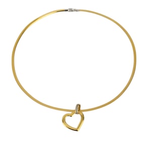 14K Yellow & White Gold Reversible Necklace Heart Pendant. Necklace 16" heart pendant 1" wt. 11.7