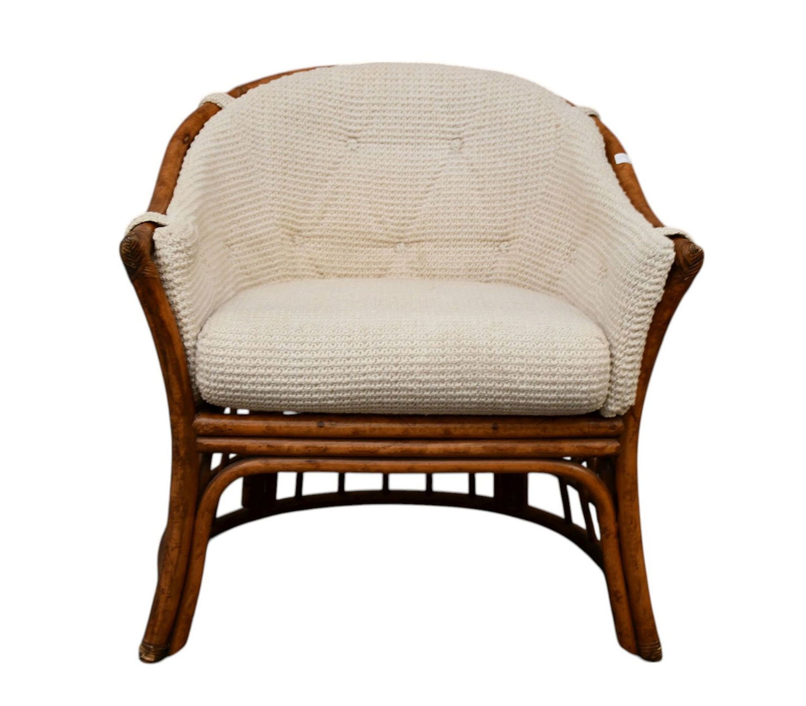 Rattan Single Arm Chair with Beige (1 of 5)