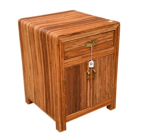 Vintage Pencil Reeded Nightstand, Single Drawer Over