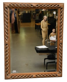 Pine Barley Twist Framed Mirror, 30"H x