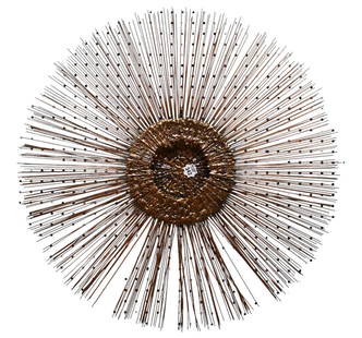 William Friedle Sunburst Brutalist Wall Sculpture.  29"dia: William Friedle Sunburst Brutalist Wall Sculpture. 29"dia