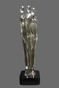 Murano Glass Sculpture of The Three Graces - Italian, mid-20th century. A Murano art glass sculpture