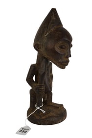 Carved Wood Hemba Ancestor Figure, DR Congo - Democratic Republic of Congo. Hemba peoples. Carved