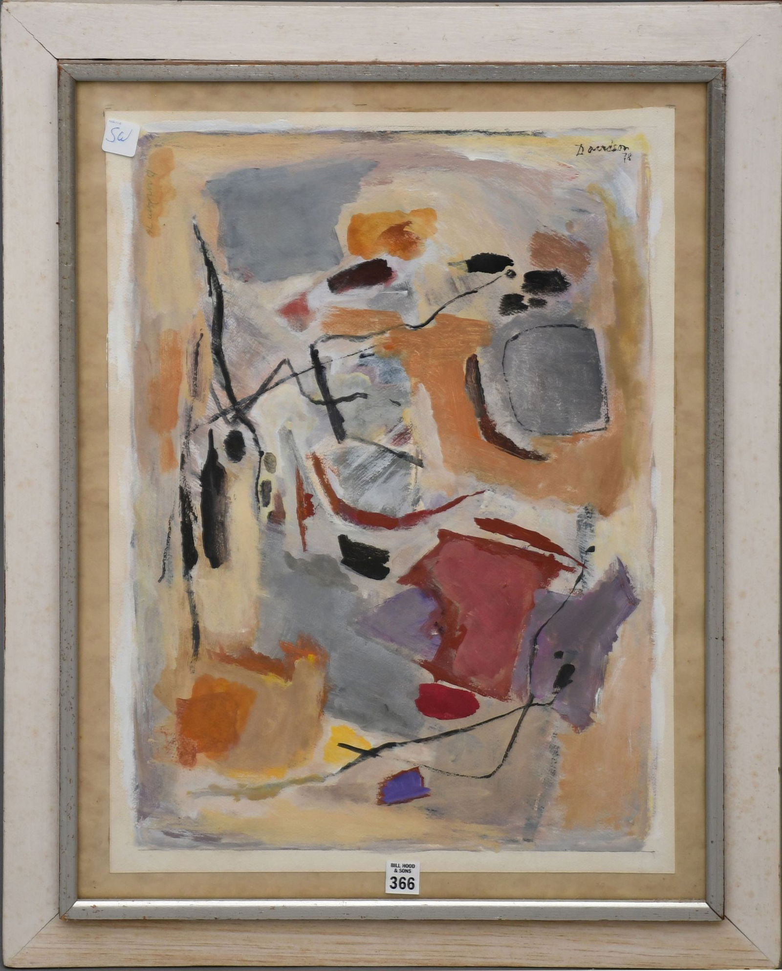 Morris Davidson (Am. 1898 - 1979) Mixed Media Abstract on heavy Paper, signed and dated 78. sheet (1 of 5)