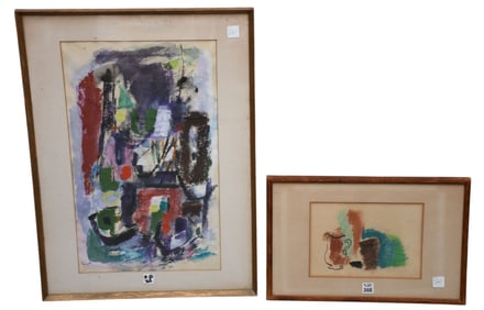 2 Pieces sold together: Morris Davidson (Am. 1898 - 1979) Mixed Media watercolor/gouache and oil