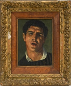 Edward Melcarth (American, 1914-1973) Portrait of John Steel, Oil on canvas, canvas 12 x 9 in.