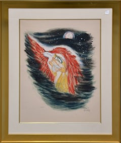 Reuven Rubin (Israeli, 1893-1974) "King David" limited edition, lithograph, 25 3/4 x 19 3/4 inches,