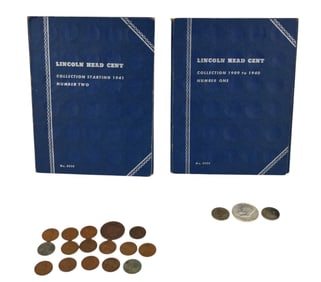 Us Coin Lot 134 Pennies 1909-1970, 1 Coronet Head Cent can not make out date. 1903 & 1905 V Nickel
