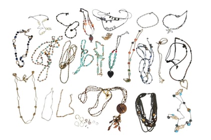 Costume Jewelry Lot. Mostly Necklaces some signed.