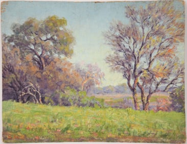 M. Smith oil on canvas, Barbizon Landscape- 9 1/2 x 11 inches. signed lower left.