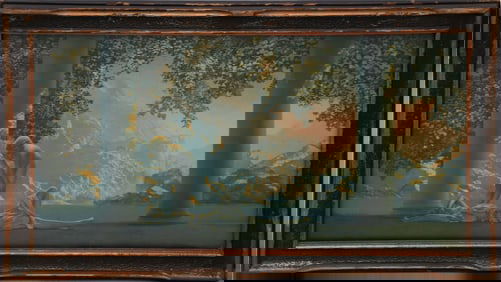 Maxfield Parish, Original Color Print "DAYBREAK"-1923. in Original Frame.