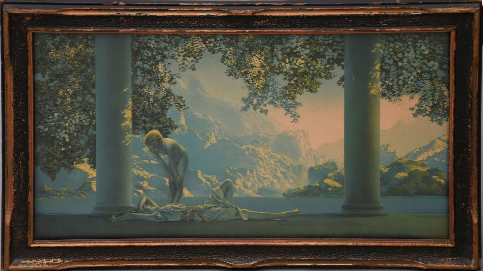 Maxfield Parish, Original Color Print "DAYBREAK"-1923.  in Original Frame. (1 of 4)