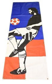 The 1994 FIFA World Cup Banner recovered from Chicago Stadium clean up crew. Plastic/Canvas 95 x 35