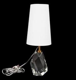 Faceted Continental Glass Table Lamp, 22"h overall