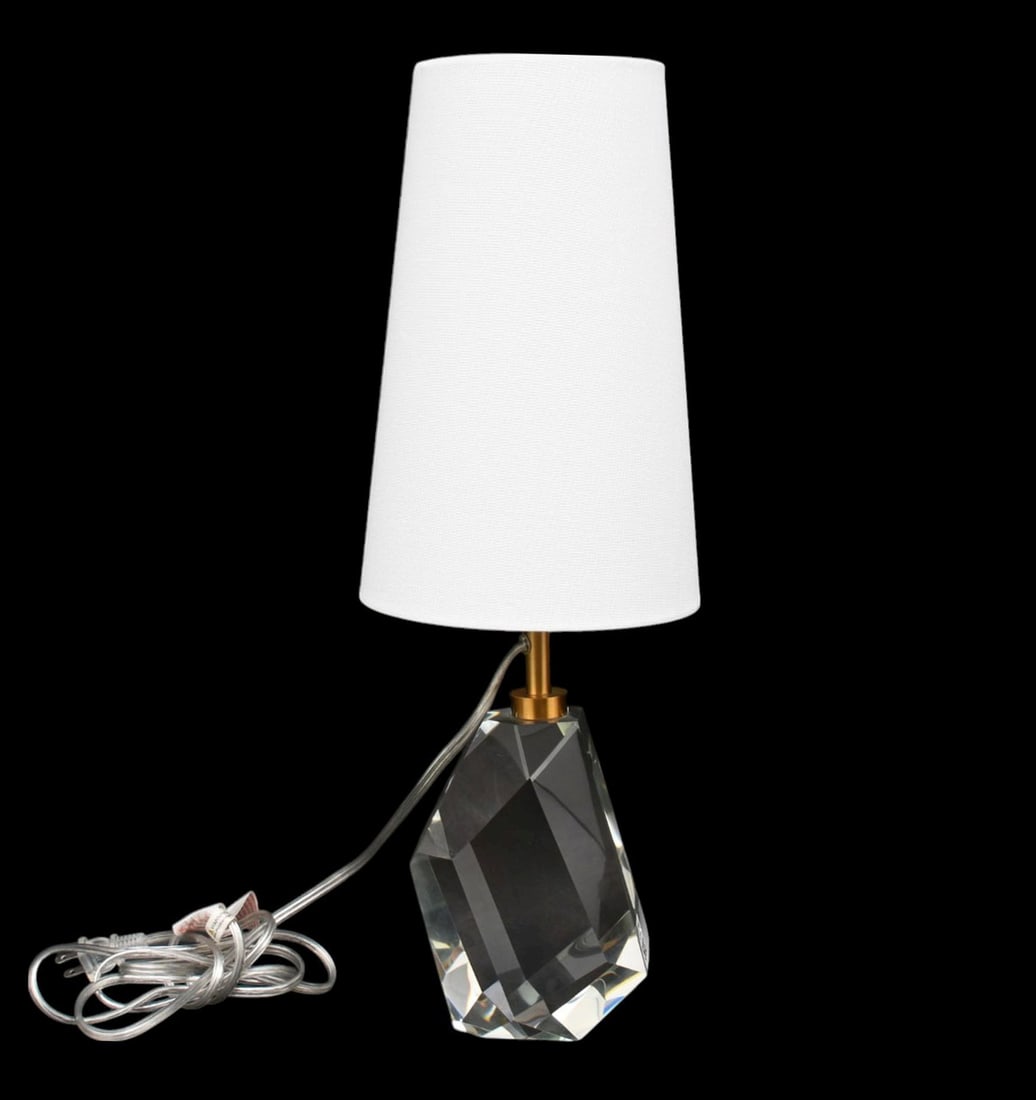 Faceted Continental Glass Table Lamp, 22"h overall (1 of 4)