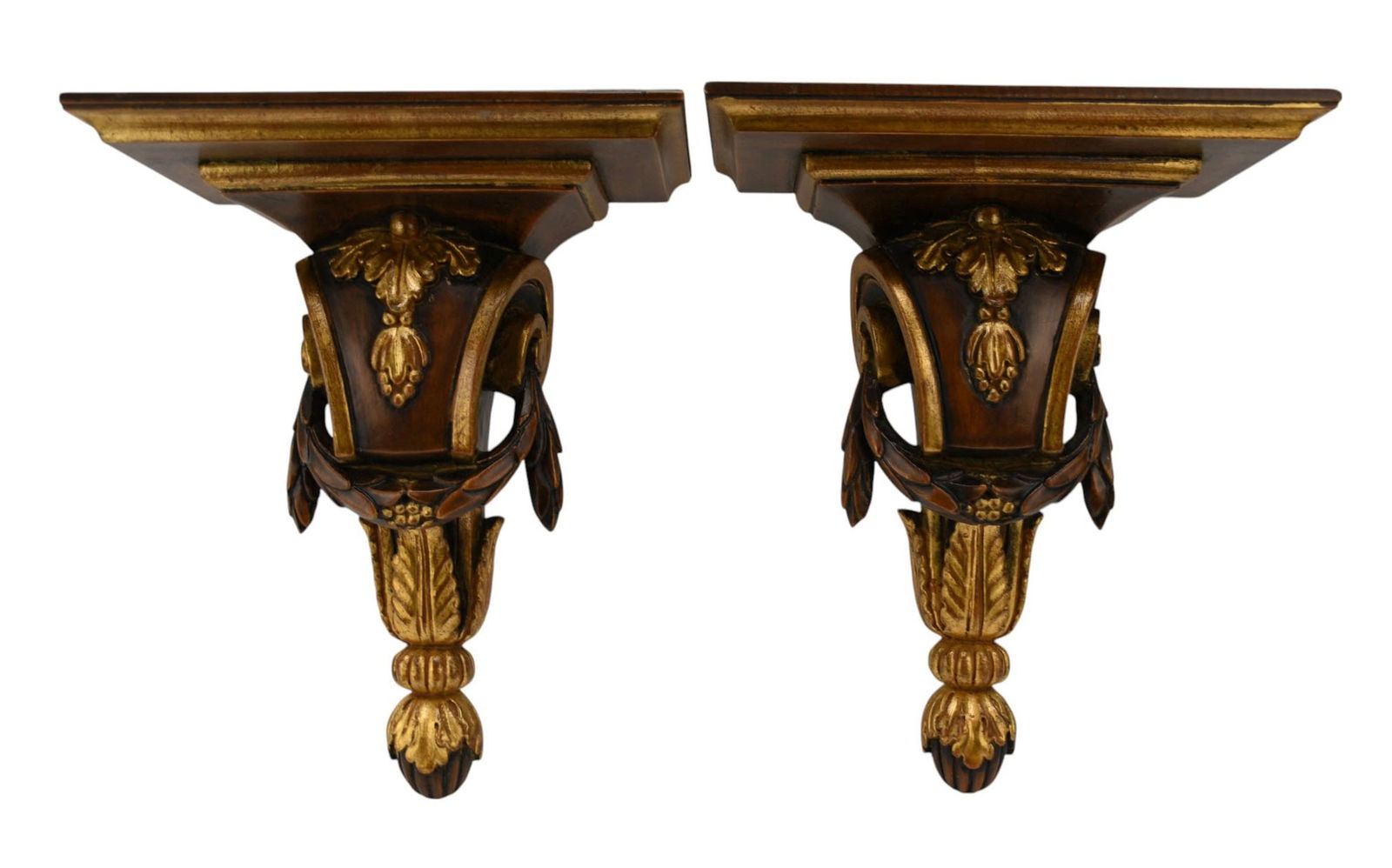 Pair Decorative Classical Motif Wall Brackets, Made in Italy, 14 1/2"h x 12"w (1 of 6)