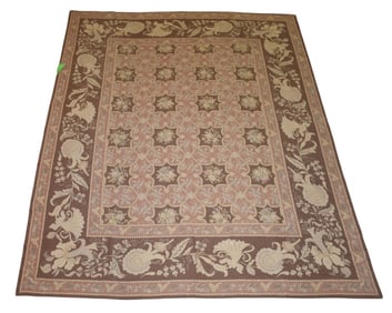 Chinese Needlepoint Rug / Carpet, Design English Arts & Crafts, 7'8" x 9'3"