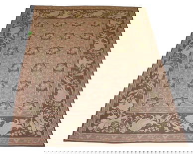 Chinese Needlepoint Rug / Carpet, Design English Arts & Crafts, 7'8" x 9'3": Chinese Needlepoint Rug / Carpet, Design English Arts & Crafts, 7'8" x 9'3"