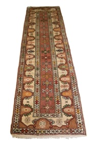 Oriental Rug / Carpet, Tribal Style Runner, 33" x 109"