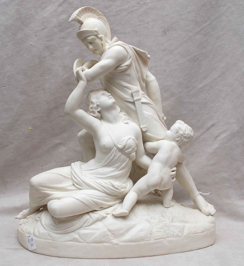 Large antique Parian sculpture, signed Minton, 17"h: Large antique Parian sculpture, signed Minton, 17"h
