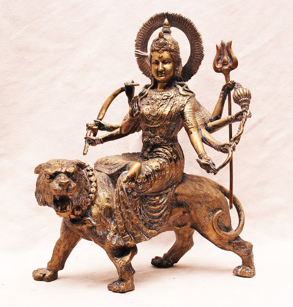 Thai goddess mounted on top a mythological animal, 11 1: Thai goddess mounted on top a mythological animal, 11 1/2"h x 9"w