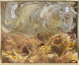 William Congdon (American, 1912-1998) heavy oil on Masonite board, Abstract Landscape- EGYPT