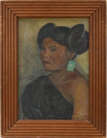 Margaret Longstreth Baugh (American, 1864-1918) Portrait Hopi Women, o/c, 13-1/2 x 9-1/2 inches.