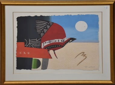 MAX PAPART (French, 1911 - 1994) Untitled Lithograph - Mixed Media (Bonded Paper), pencil signed