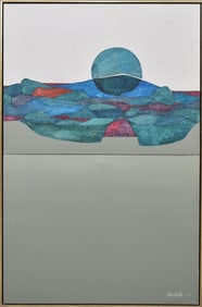 Hector Ubertalli (American b.1928) Far Horizons #10, 1979 Diptych Acrylic on canvas, Abstract