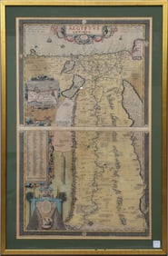 Map by ABRAHAM ORTELIUS Aegyptus Antiqua, 1584 - A hand colored, engraved map of Ancient Egypt in
