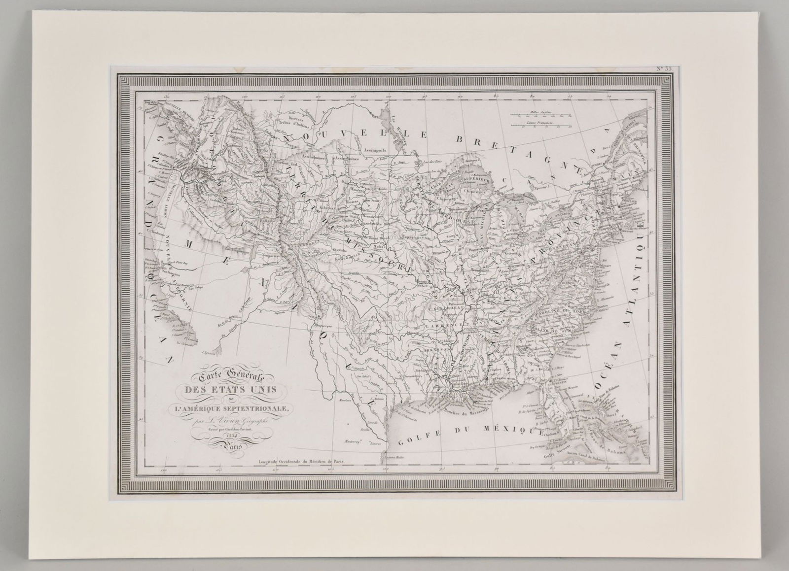 Vivien de Saint-Martin, Louis (French 1802-1896) Antique Map, United States, Carte Generale des (1 of 6)