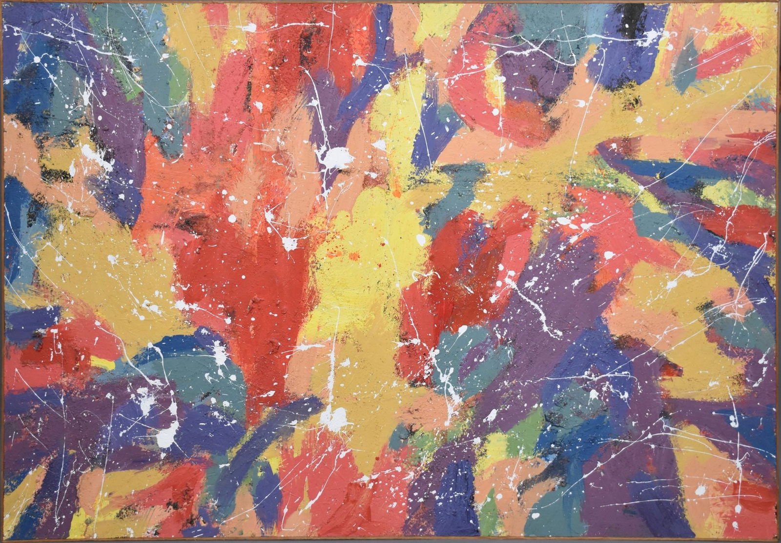Frederick Lyman Jr. (1925 - 2011) Large Abstract Composition Painting, Jackson Pollack Style (1 of 3)