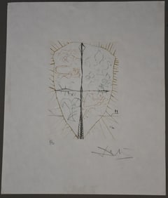 Salvador Dali (Spanish,1904-1989) Henry V (B) From Shakespeare II Etching in Colors 13 1/2 x 11