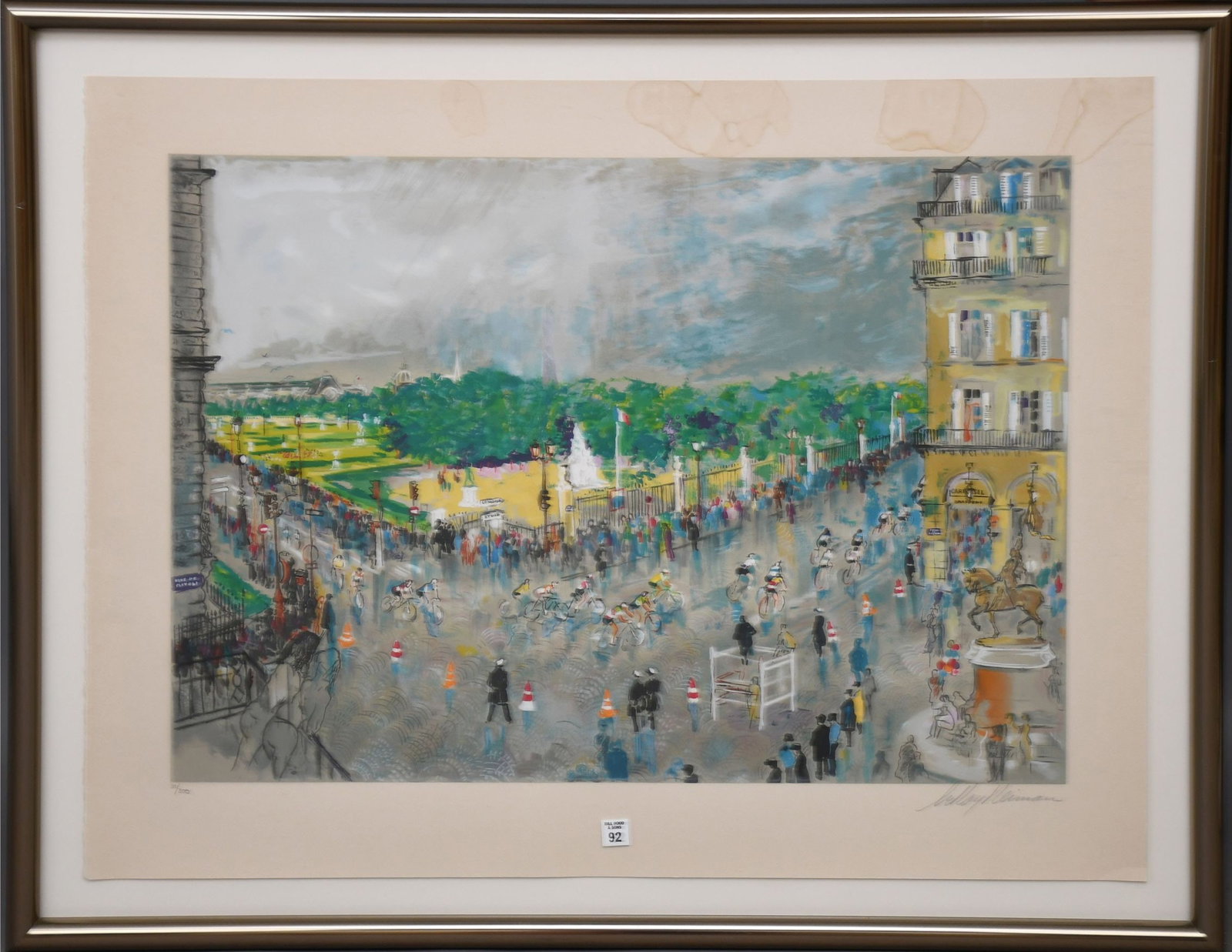 Leroy Neiman (American, 1921-2012) "Tour De France" SILKSCREEN PRINT, EDITION NUMBER 30/300 (Some: Leroy Neiman (American, 1921-2012) "Tour De France" SILKSCREEN PRINT, EDITION NUMBER 30/300 (Some Water stains on upper margins) Sheet size 30.5" x 39" Frame Size 36" x 45"
