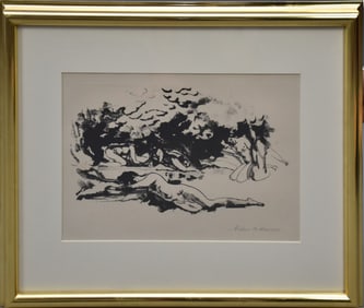 Arthur Bowen Davies (1862 - 1928) Clouds 1920 (Prince 82) Lithograph, 9 3/4 x 12 1/2 inches, edition